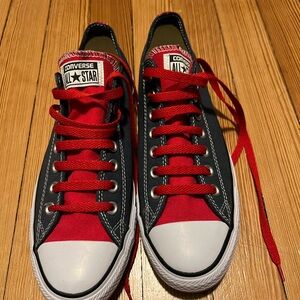 Converse All Star Low Top Red Navy White Canvas Men's Sneakers US 8.5